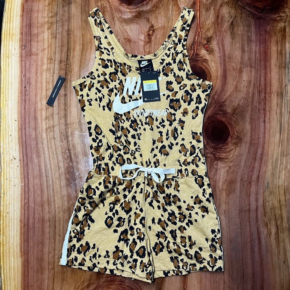 NEW Nike Sportswear Gym Romper Women's Small Animal Print AR3814 Cotton XX19